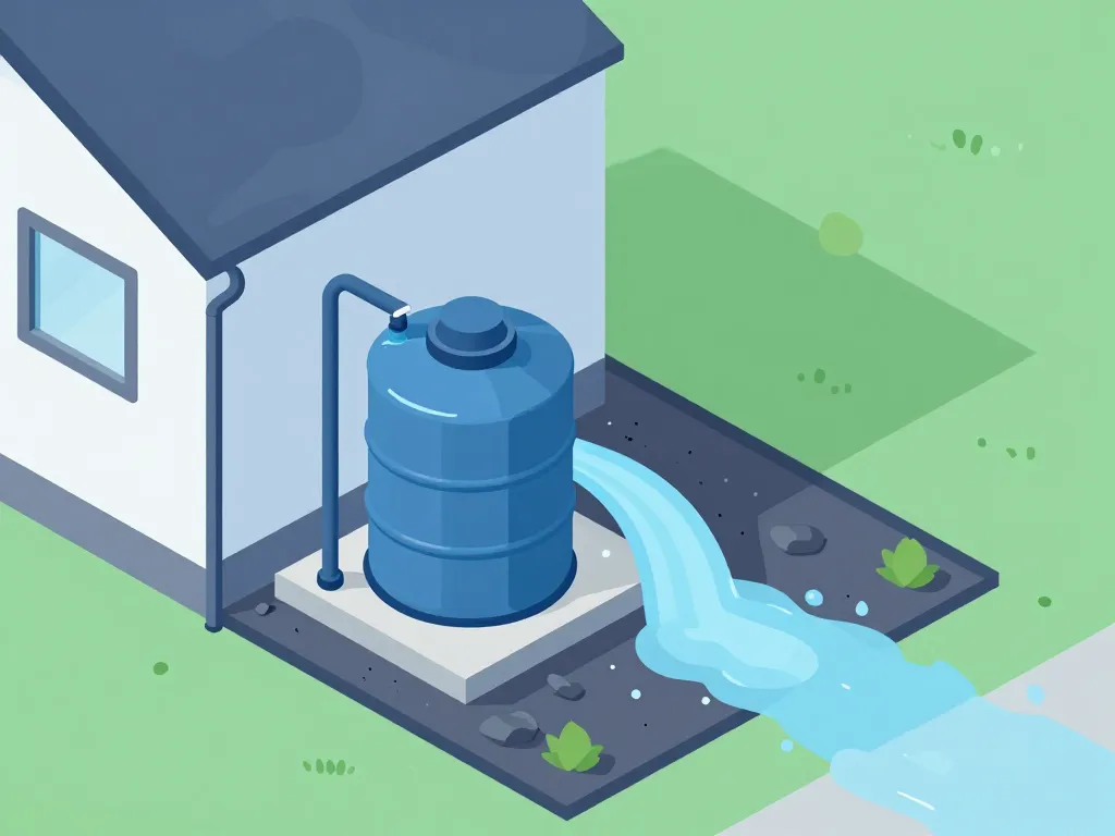 Schéma installation récupérateur d'eau 1000L maison