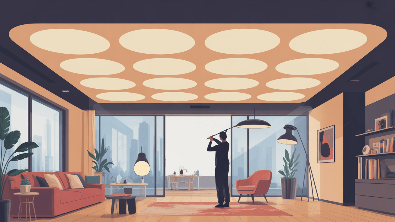 illustration luminaire faux plafond intérieur moderne