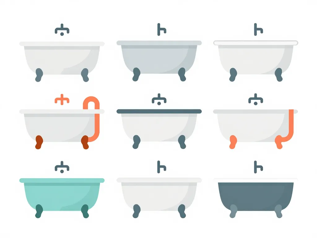 Comparatif visuel normes trop plein baignoire
