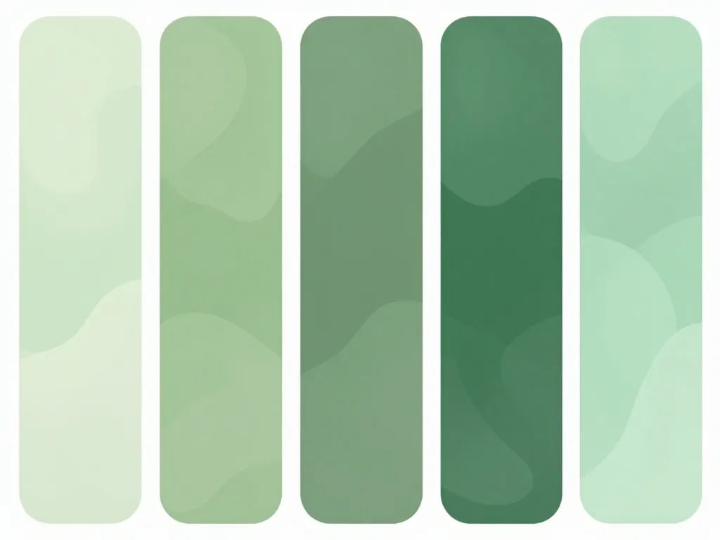 Teintes voisines du vert saugr exposées