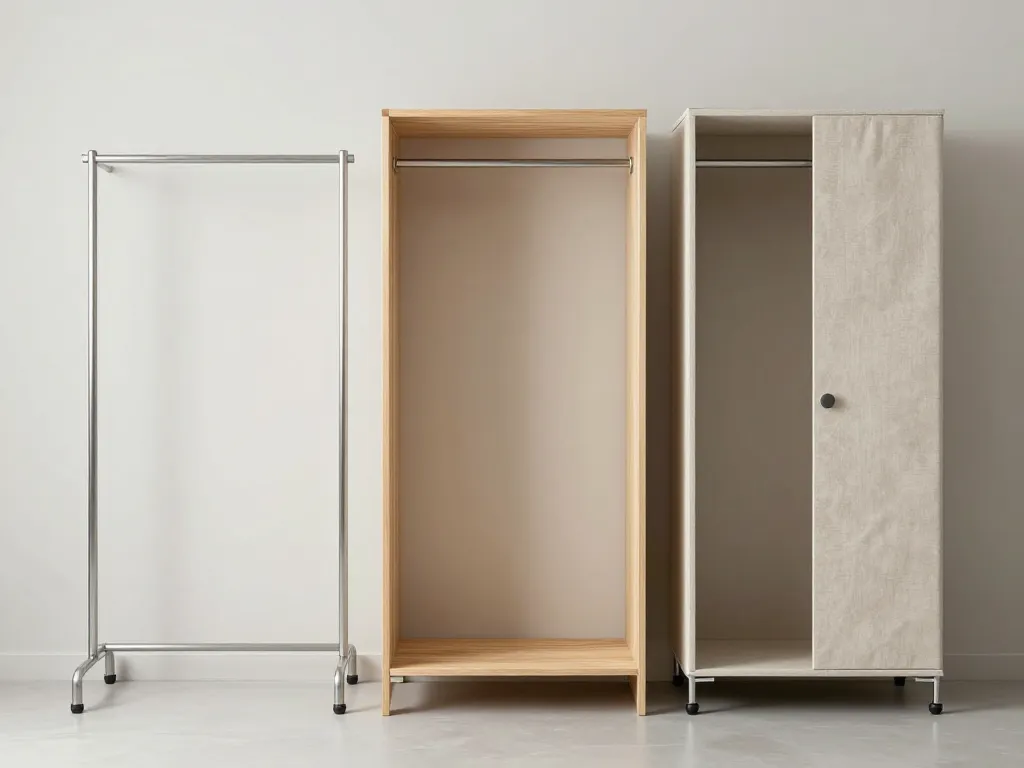 comparaison penderie simple métal bois tissu