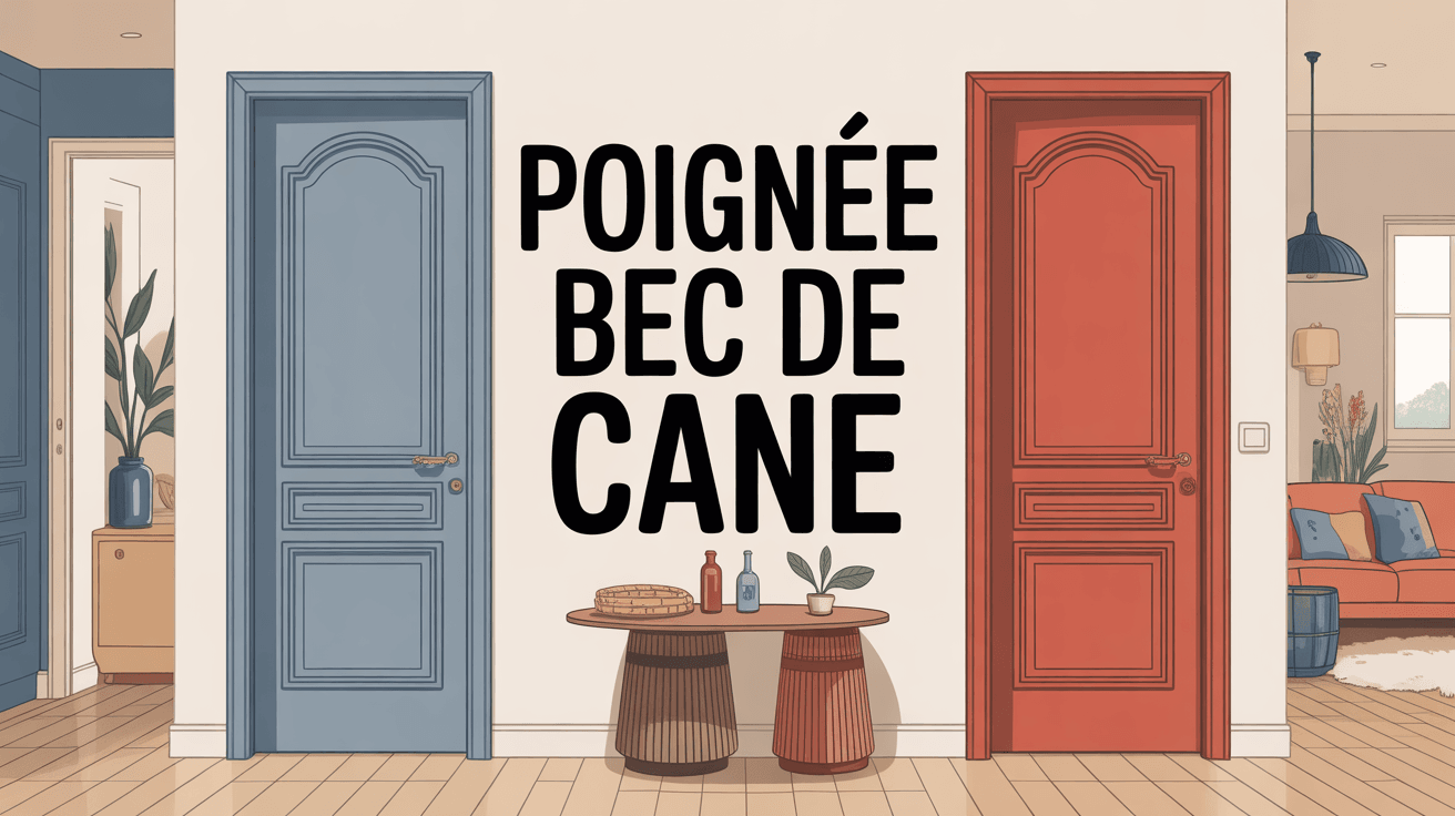 poignee bec de cane sur portes interieures modernes