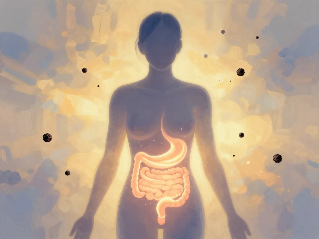 Illustration métaphorique du poivre noir en grain et digestion saine