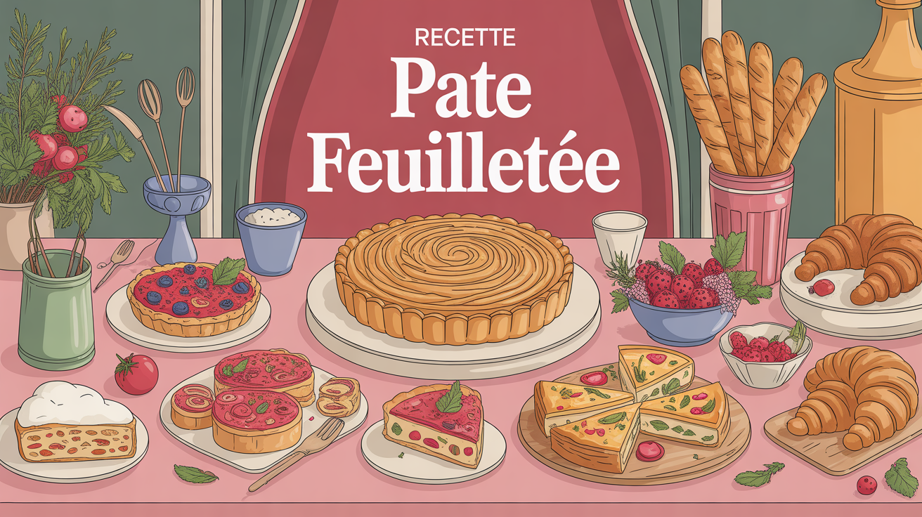 recette avec de la pate feuilletee, table variée apéro, tartelettes, mille-feuille