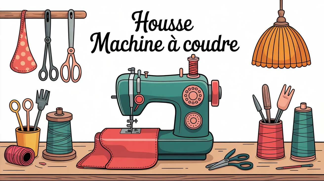 Illustration tuto housse machine à coudre creative