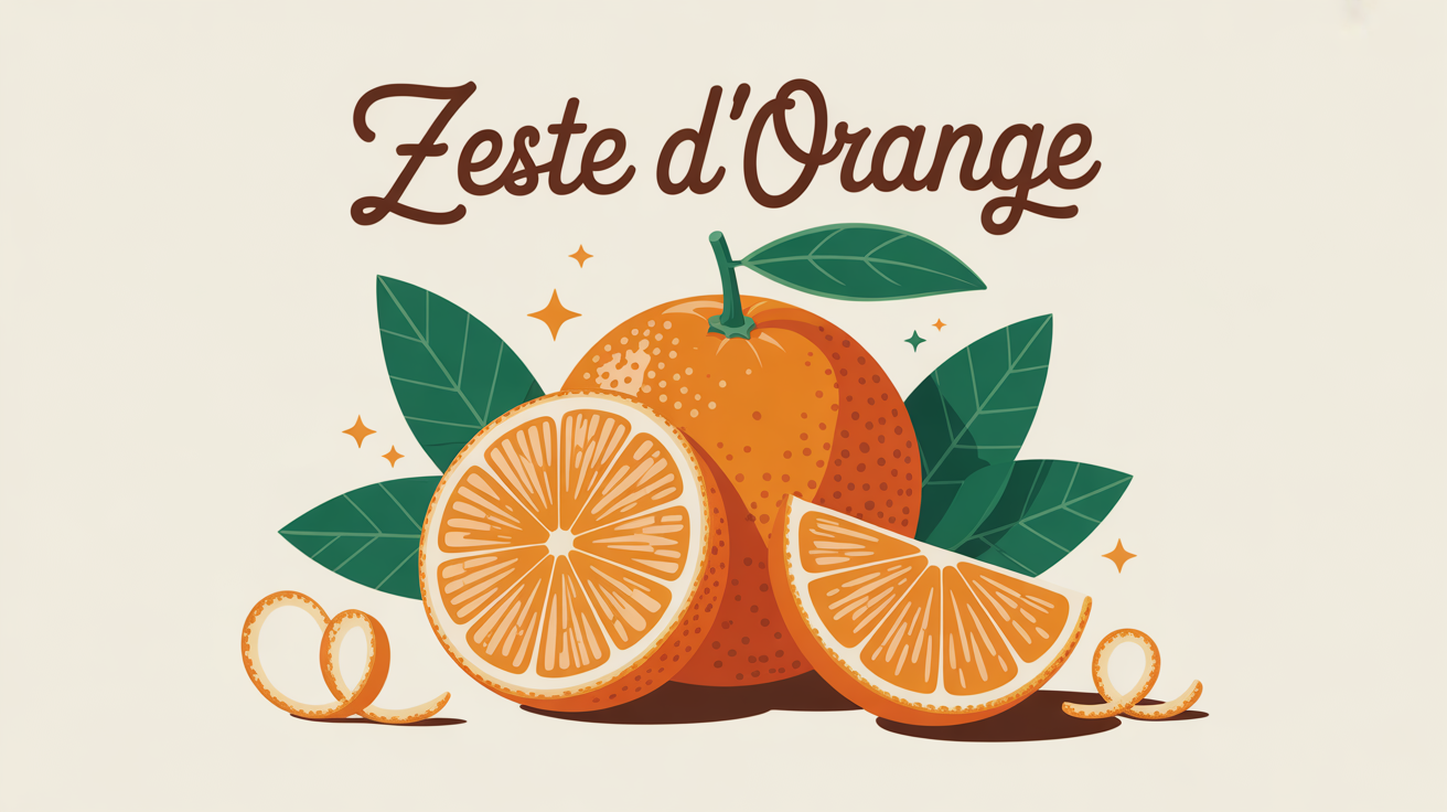 zeste d orange fraîchement prélevé illustration cuisine