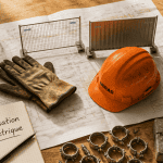 Barriere heras grillagé et plein sur bureau de chantier
