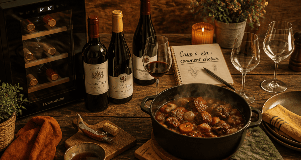 Cave a vin comment choisir moderne avec bouteilles et accessoires