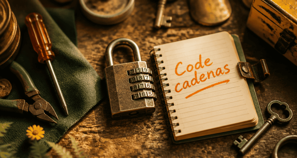code cadenas usé carnet outils