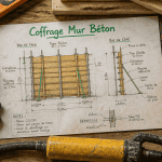 coffrage mur schéma et outils chantier