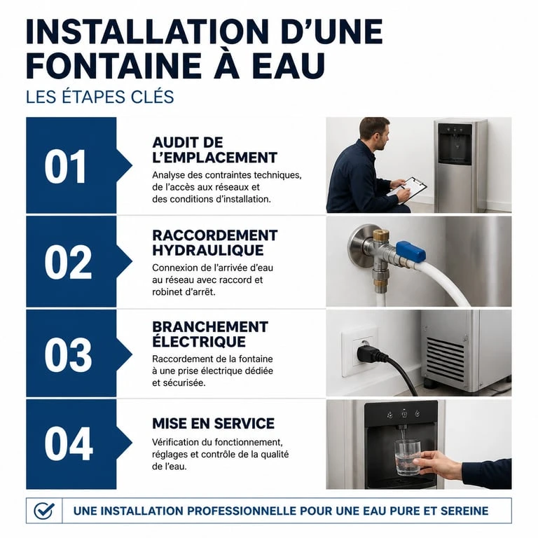 Étapes clés pour une installation fontaine à eau réussie en milieu professionnel