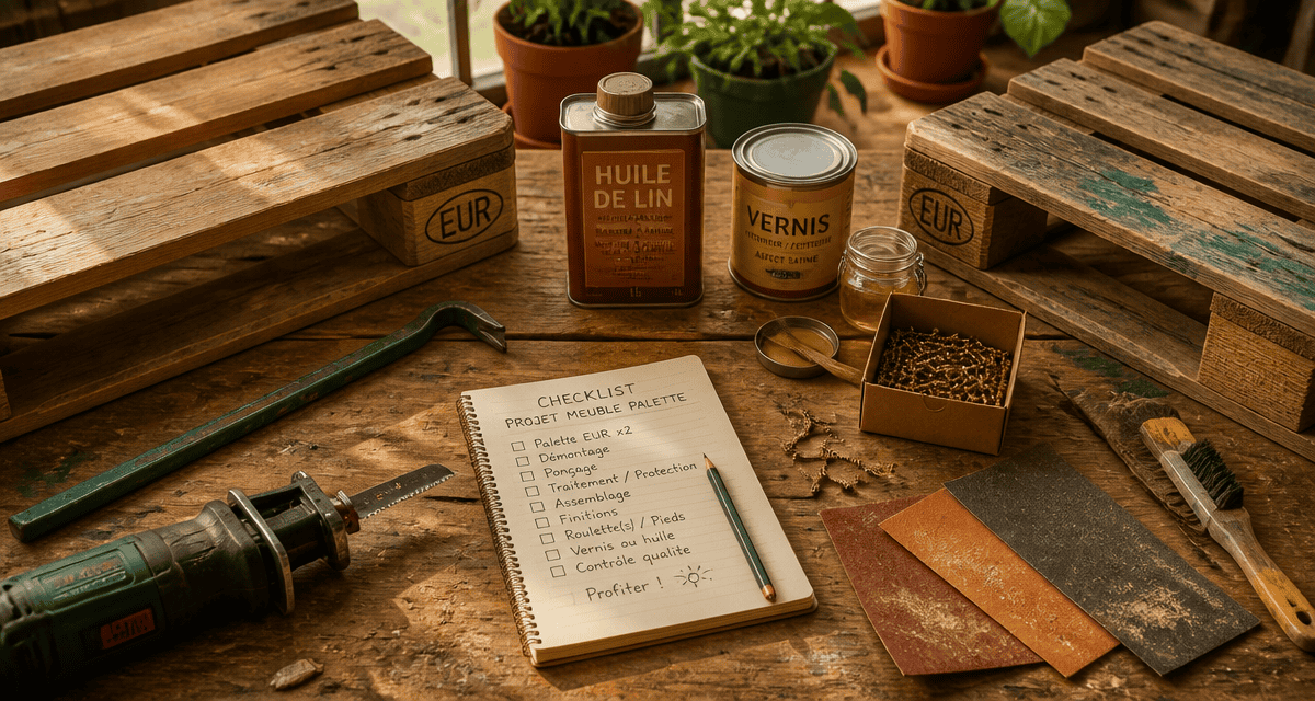 fabriquer meuble palette outils atelier