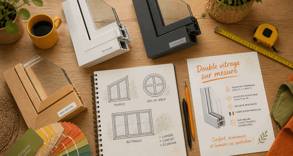 fenetre double vitrage sur mesure materiaux croquis