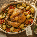 herbes de provence sur poulet rôti et légumes