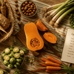 legume decembre variés sur table rustique