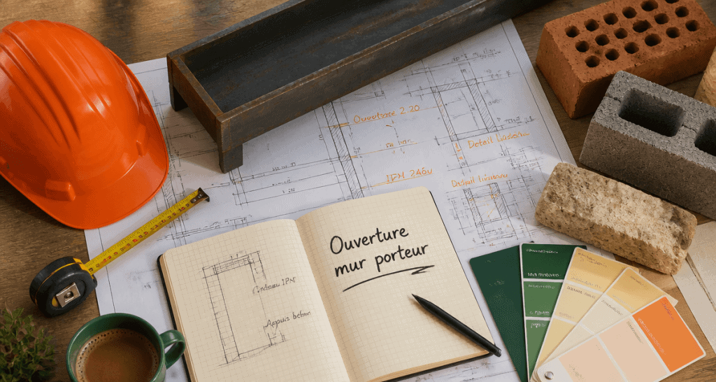 Plan de travail chantier mur porteur IPN prix