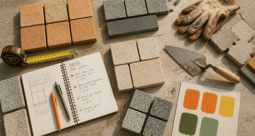 prix des paves autobloquant beton granit outils