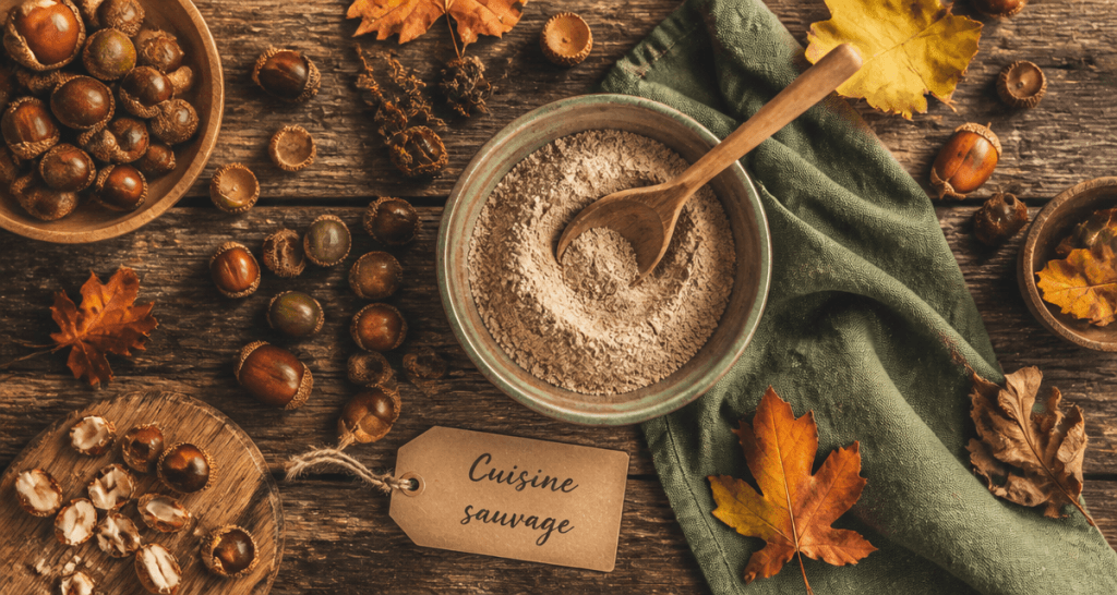 que faire avec des glands de chêne table rustique cuisine