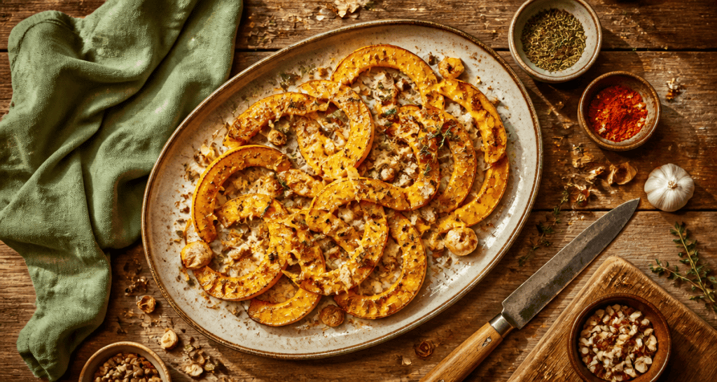 recette courge jaune rôtie parmesan herbes