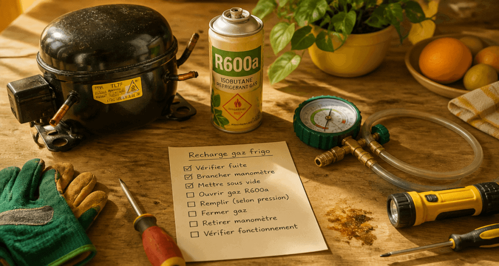 recharge en gaz frigo outils compresseur