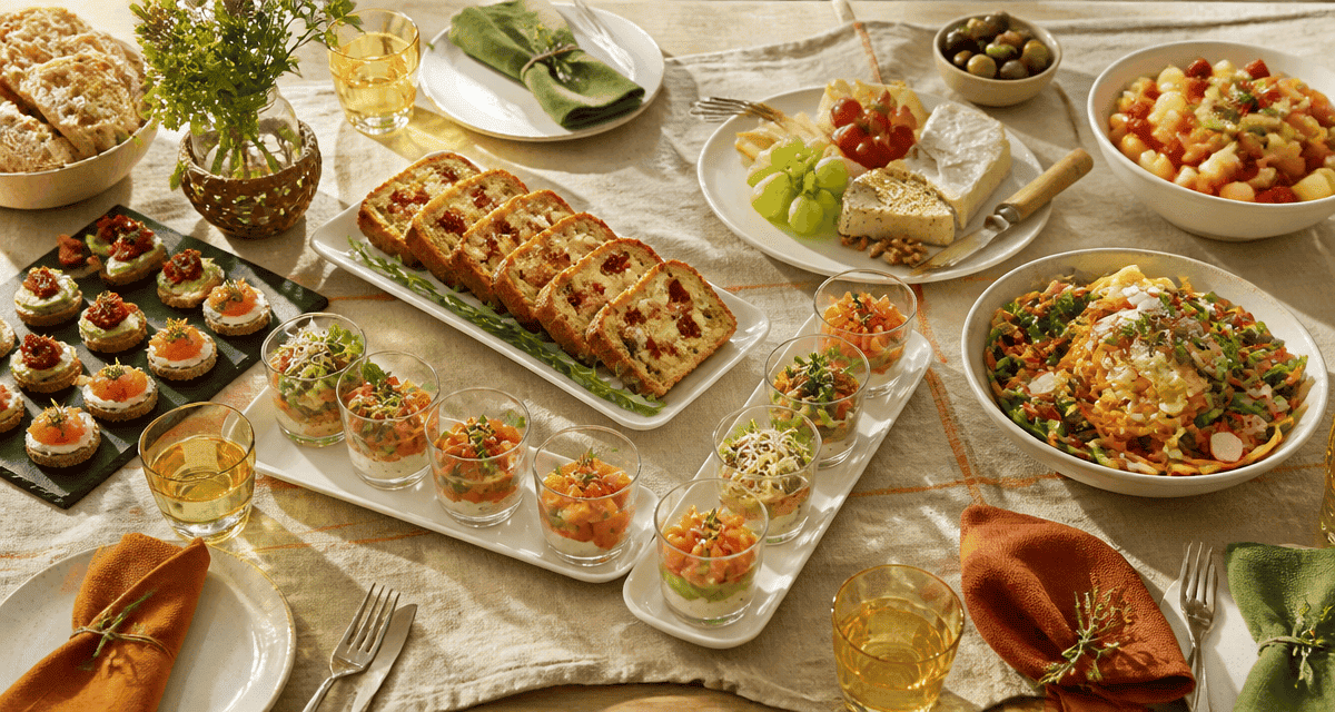 repas froid entre amis table buffet