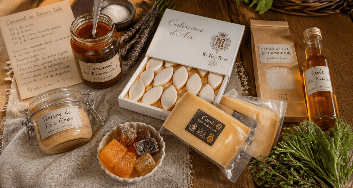 spécialités françaises à offrir présentées sur une table