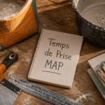 temps sechage map sur plan de travail avec outils