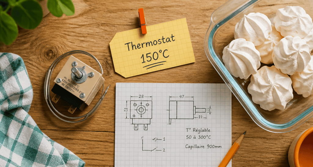 thermostat 150 degrés plat meringues schéma technique