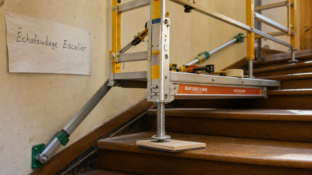 Astuce echafaudage escalier : échafaudage sécurisé pour travaux en hauteur