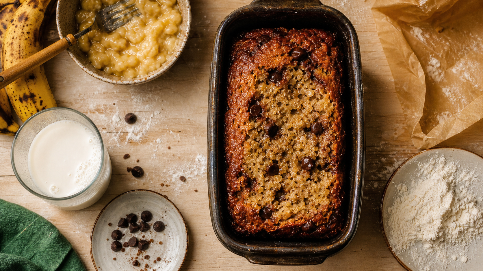 Banana bread ultra moelleux aux pépites de chocolat noir