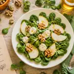 Bienfait de la mache salade poire noix chèvre