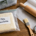Congeler pate feuilletée : pâte enveloppée et sac congélation, feuilletage intact