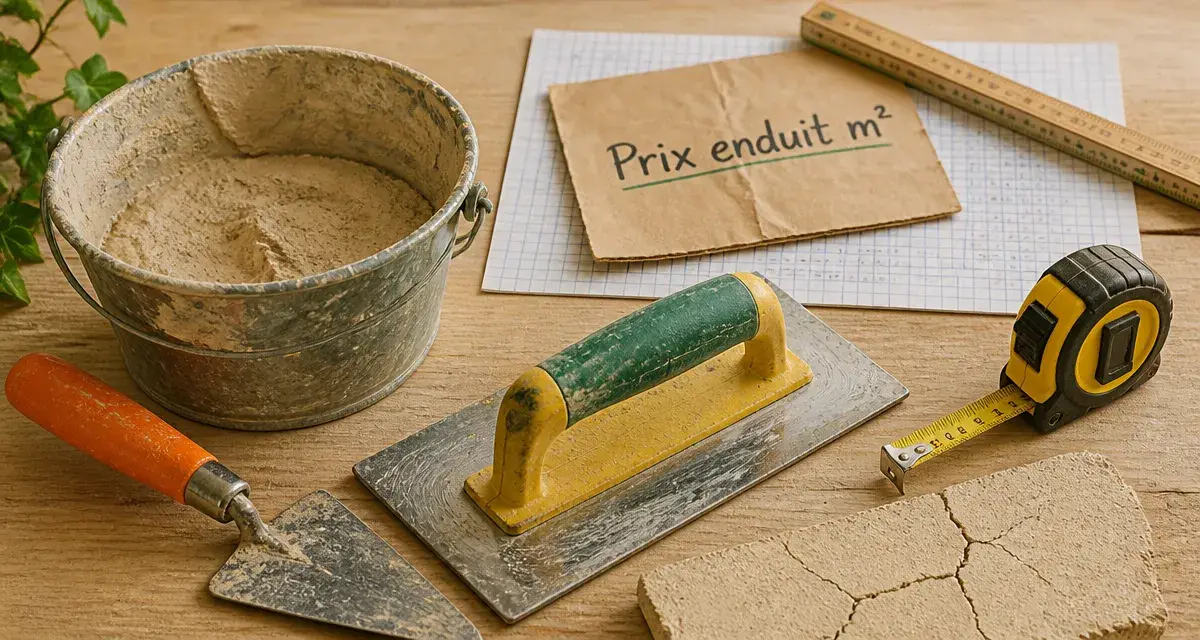 Enduit prix m2 : truelle, taloche et mortier