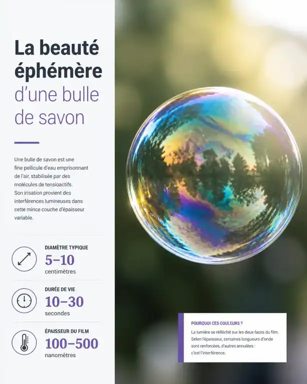 Bulle de savon irisée pour illustrer comment faire des bulles de savon maison