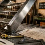Fabriquer un escalier en metal : limon central acier et marches en caillebotis en atelier