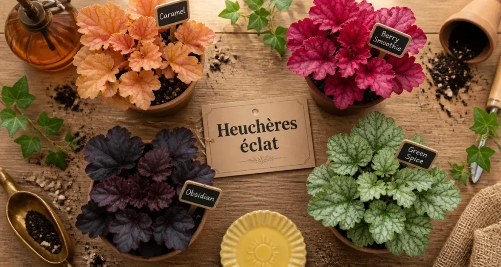 Les plus belles heuchères : rosettes en pots miniatures