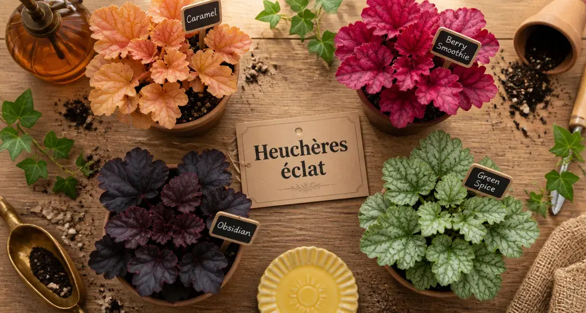 Les plus belles heuchères : rosettes en pots miniatures