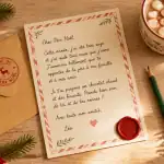 lettre du père noël personnalisé gratuite sur table de noël