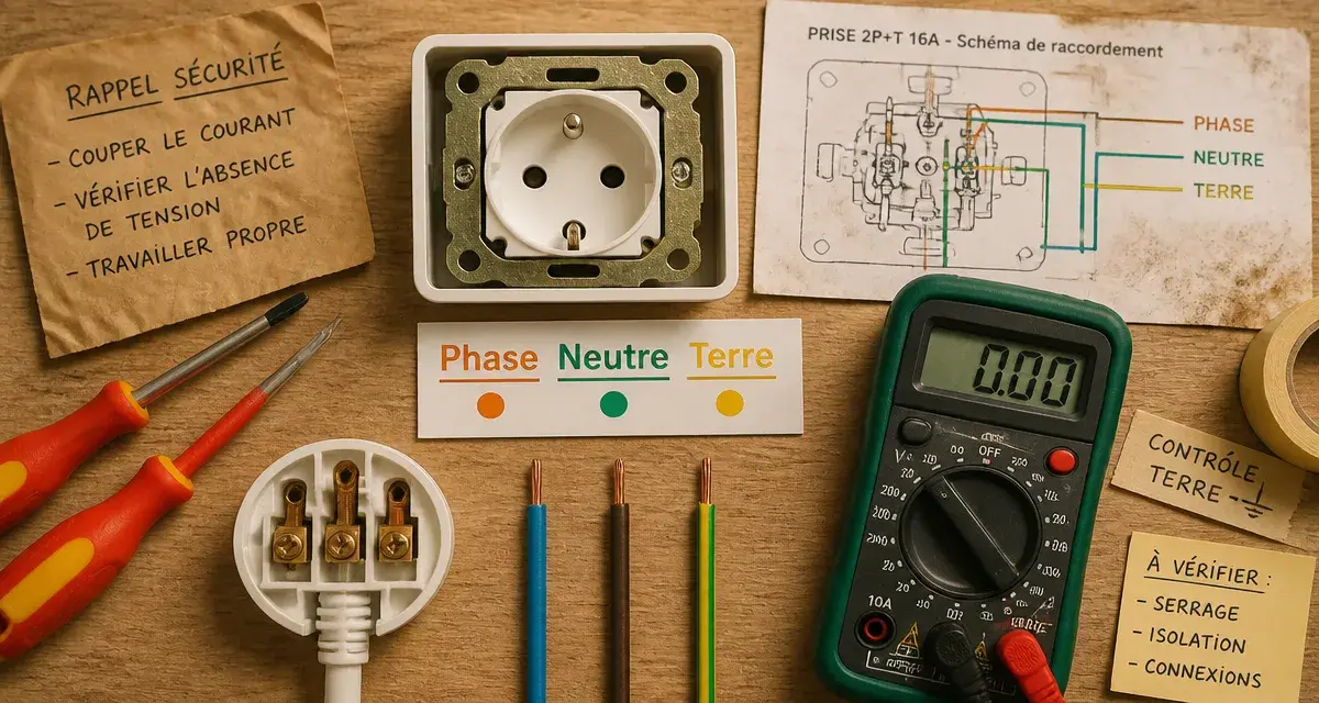 Phase neutre et terre : identifier fils et mesurer tension