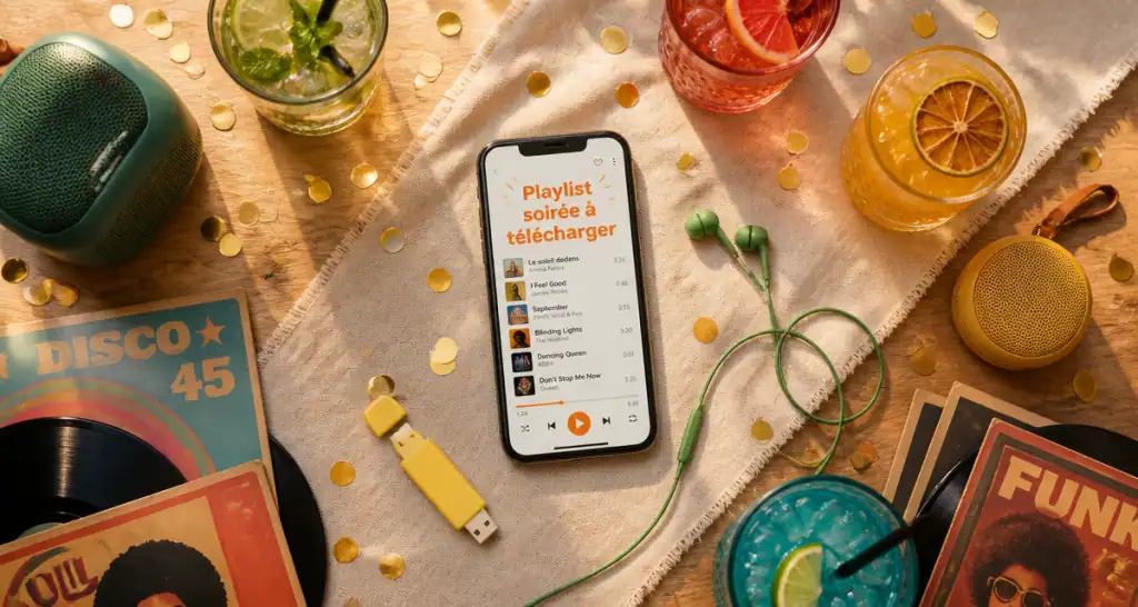 playlist pour soirée à télécharger sur smartphone table festive