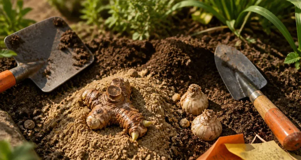 Quand planter des iris : rhizome en terre, outils de jardinage
