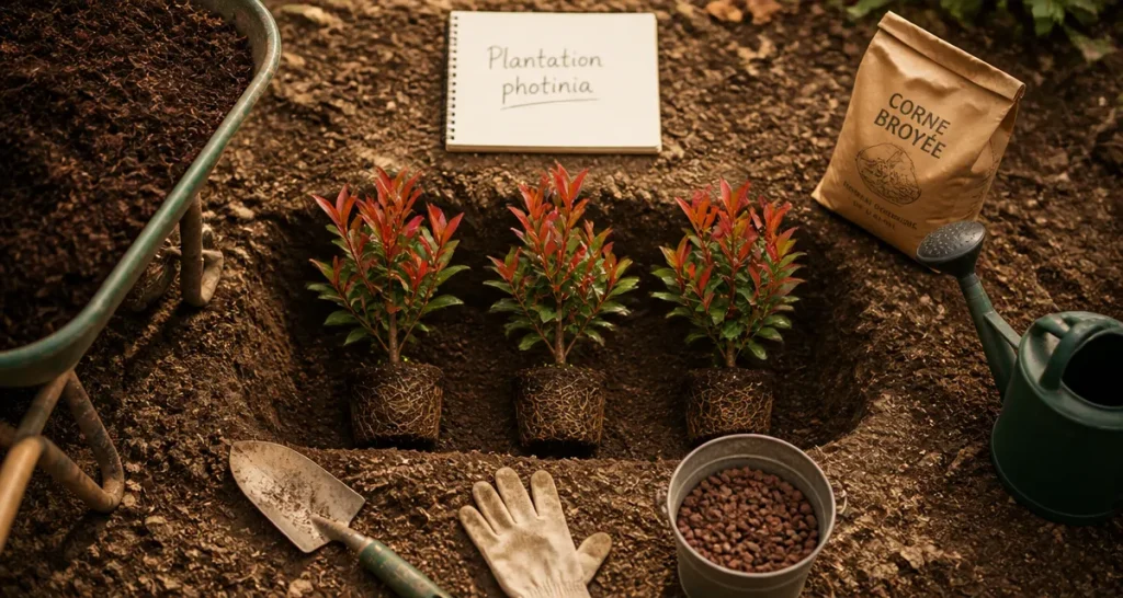 Quand planter photinia : tranchée et plants pour haie dense