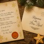 reponse du pere noel lettre manuscrite avec sceau et enveloppe