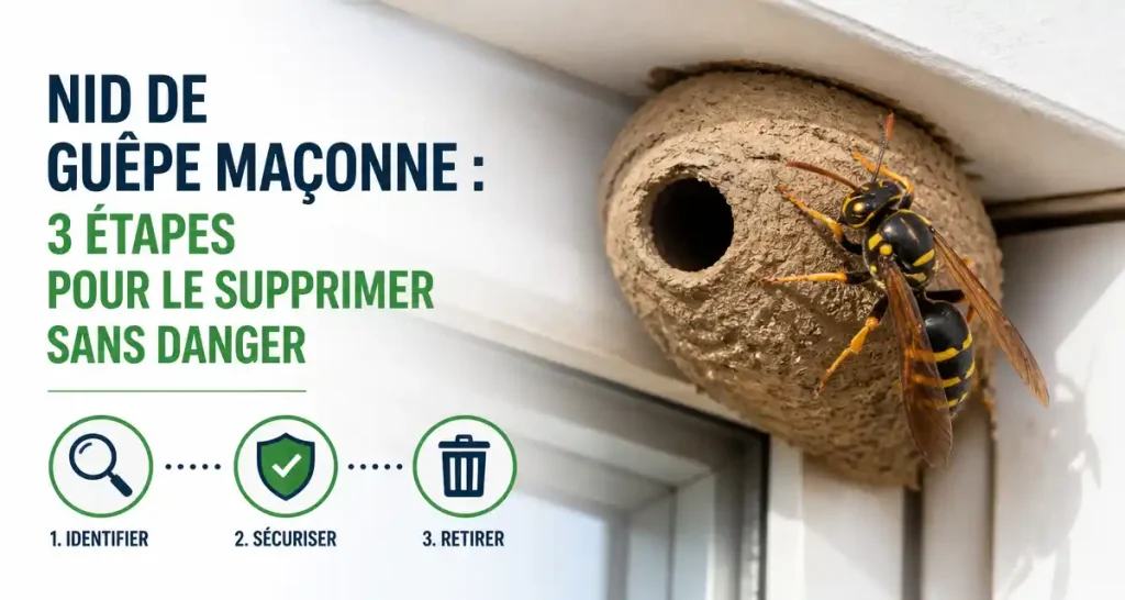 Nid de guêpe maçonne : 3 étapes pour le supprimer sans danger