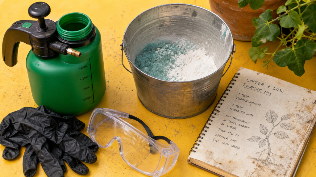 À quoi sert la bouillie bordelaise : pulvérisateur, gants, lunettes, dosages et précautions