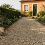 Allée de jardin en gravier drainant
