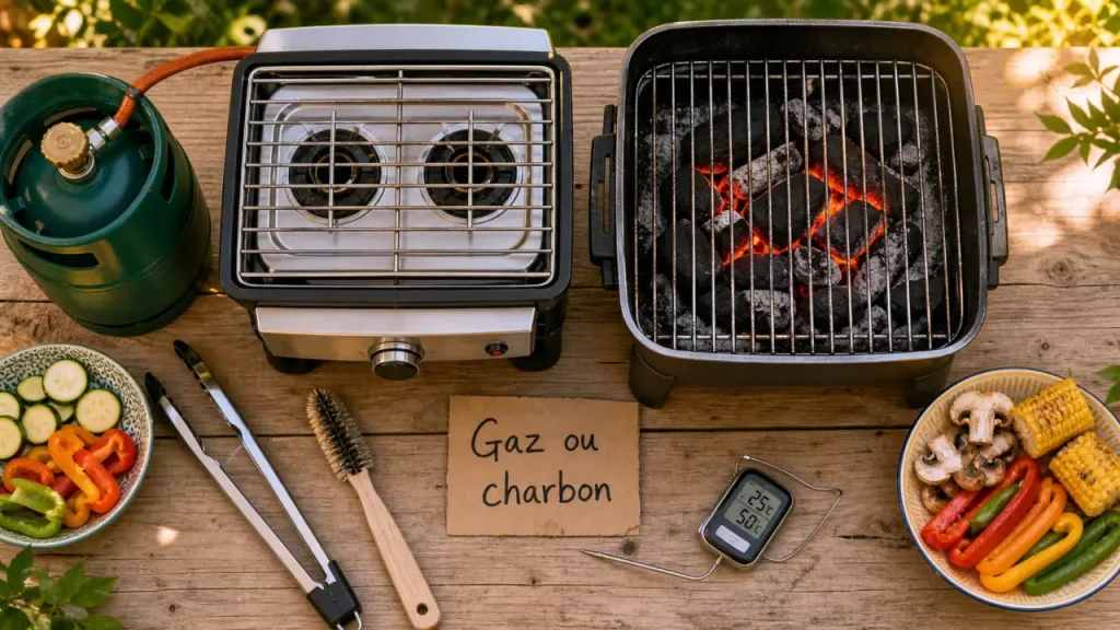 Barbecue gaz ou charbon : mini gaz et charbon côte à côte