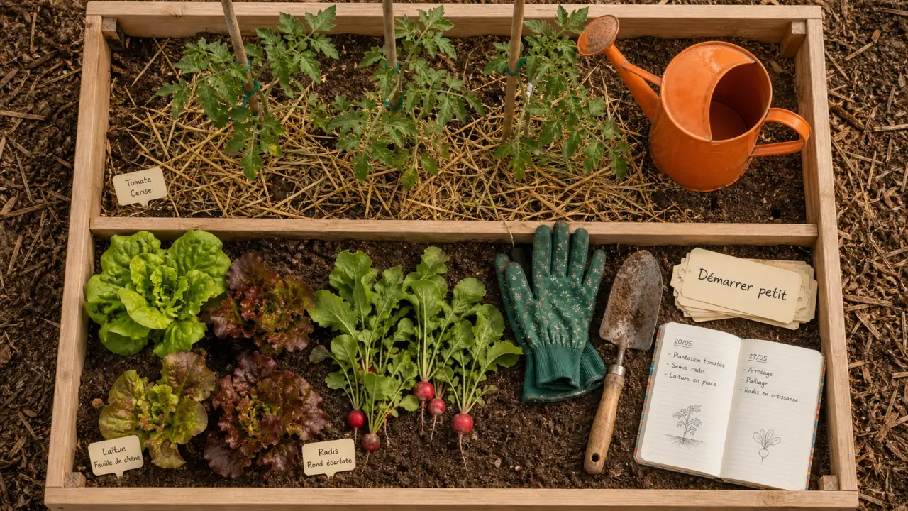 Comment faire un potager quand on débute : potager 6 m², 30 cm de terre, 6 h de soleil
