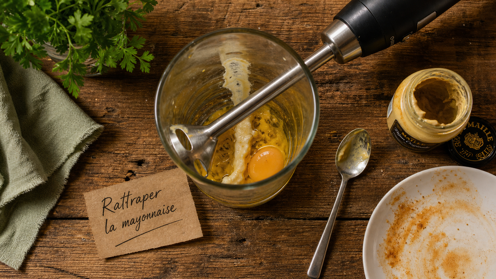 Comment rattraper une mayonnaise au mixeur : mayonnaise ratée à sauver