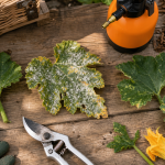 Courgette maladies : oïdium et mildiou sur feuille